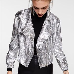 ZARA Metallic Biker Jacket